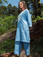 Aria Sky Blue Hand-Embroidered Co-ord Set