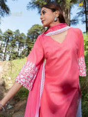 Sia Chanderi Silk Hand-Embroidered Suit Set