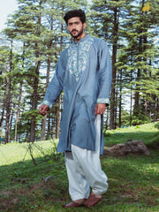 Azure Meadow Embroidered Kurta Set
