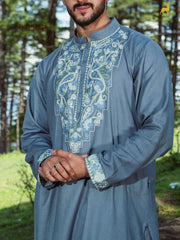 Azure Meadow Embroidered Kurta Set