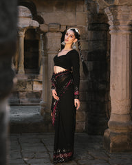 Pink & Black Captivating Saree
