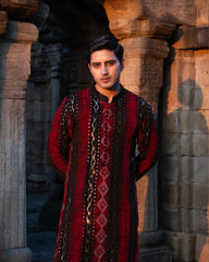 Red & Black Kurta Pyjama