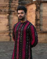 Pink Black Kurta Pajama