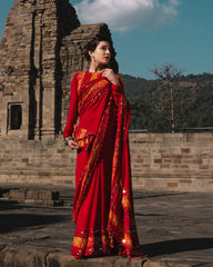 Red & Yellow Saree