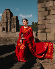 Red & Yellow Saree