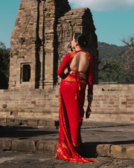 Red & Yellow Saree