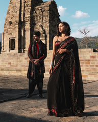 Red & Black Hues Saree