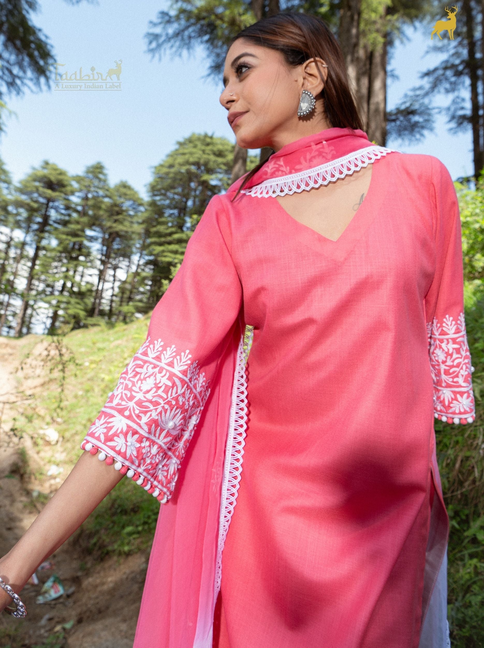 Sia Chanderi Silk Hand-Embroidered Suit Set