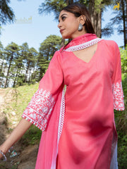 Sia Chanderi Silk Hand-Embroidered Suit Set