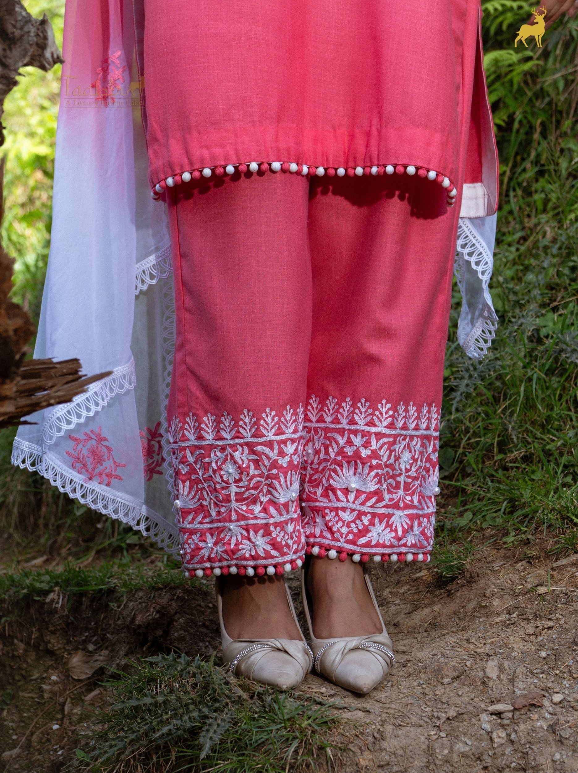 Sia Chanderi Silk Hand-Embroidered Suit Set