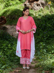 Sia Chanderi Silk Hand-Embroidered Suit Set