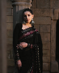 Pink & Black Captivating Saree
