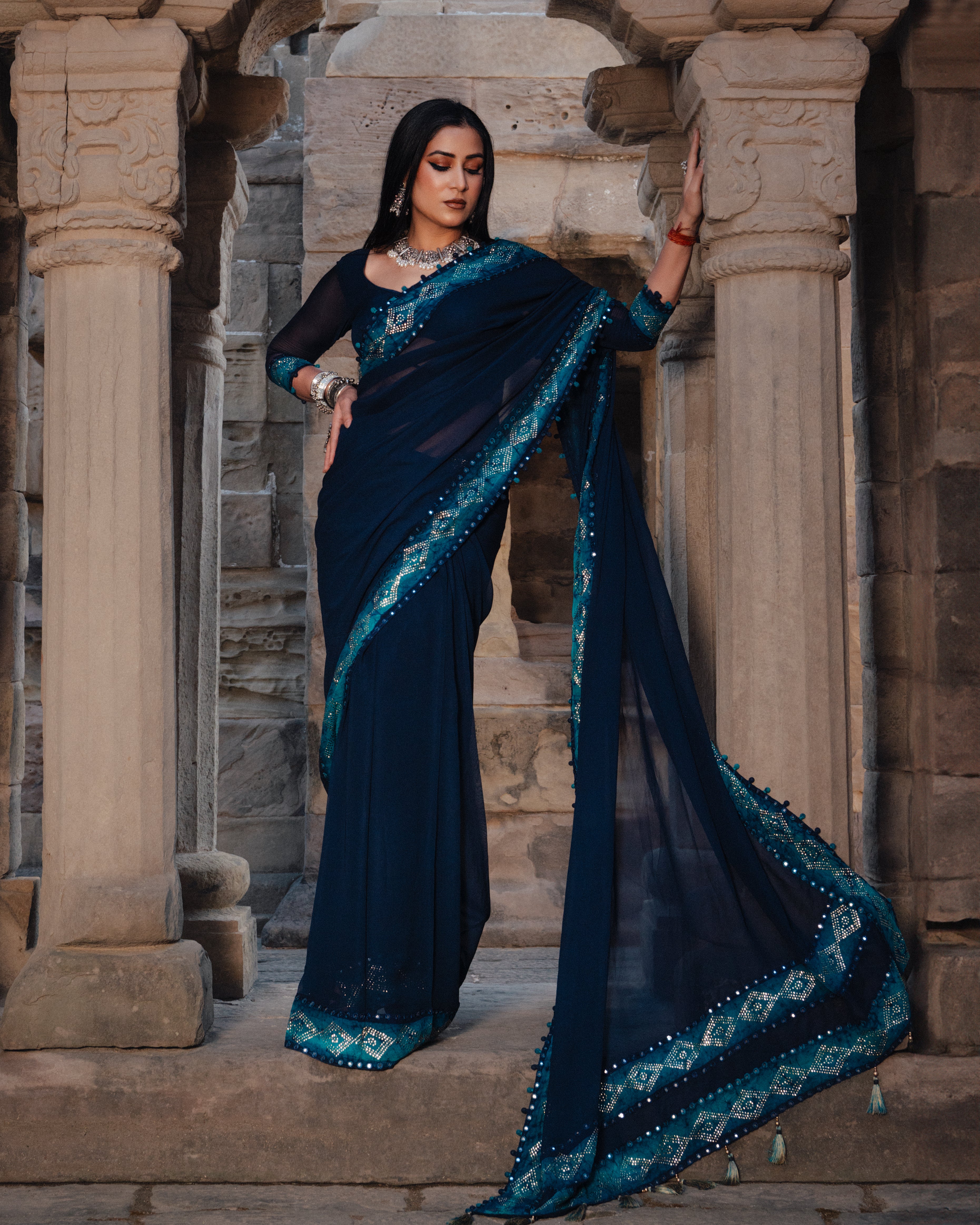 Blue Saree