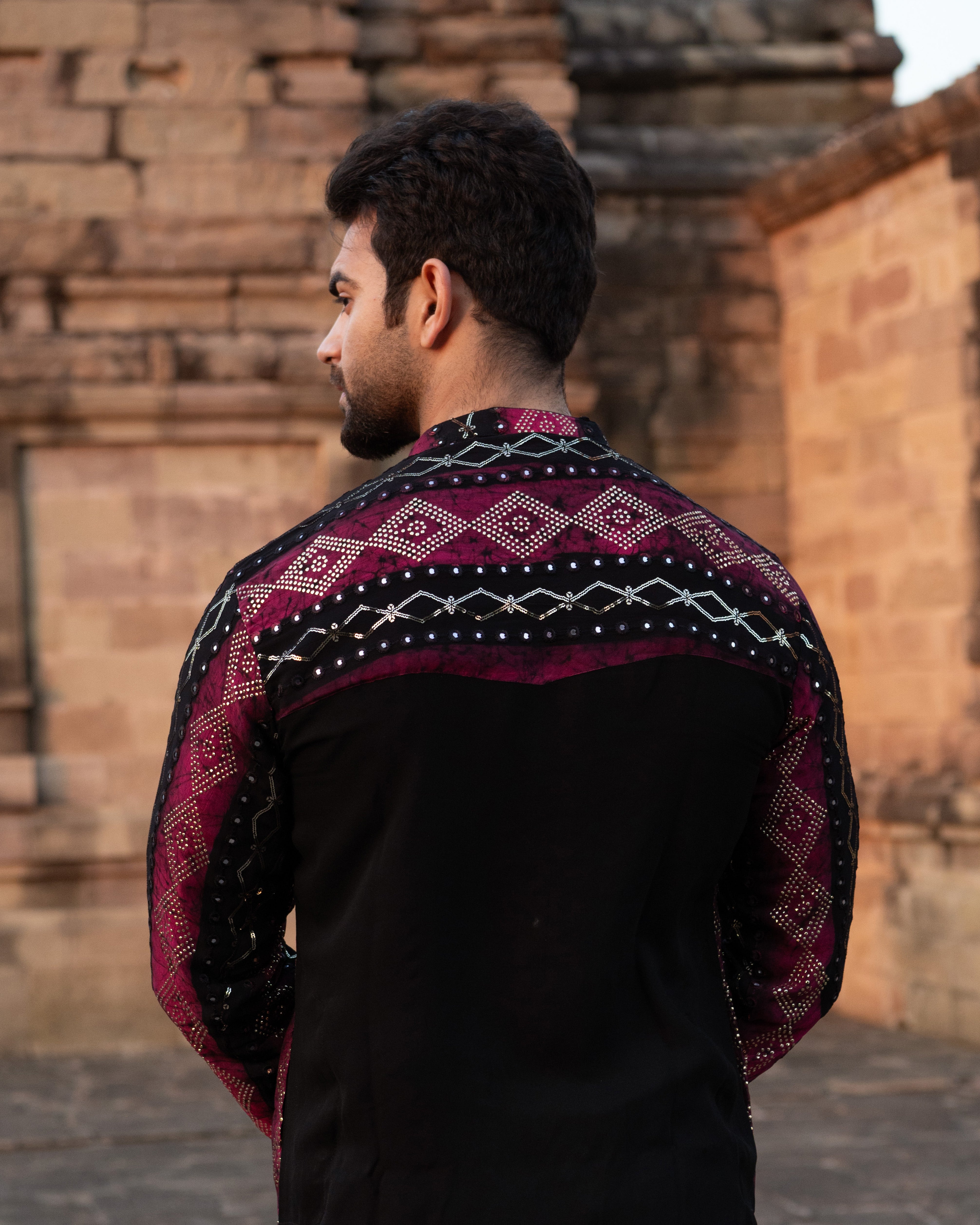 Pink Black Kurta Pajama