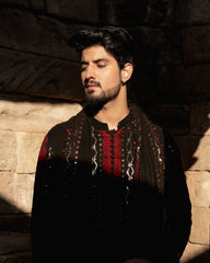 Red & Black Hues Kurta Pajama