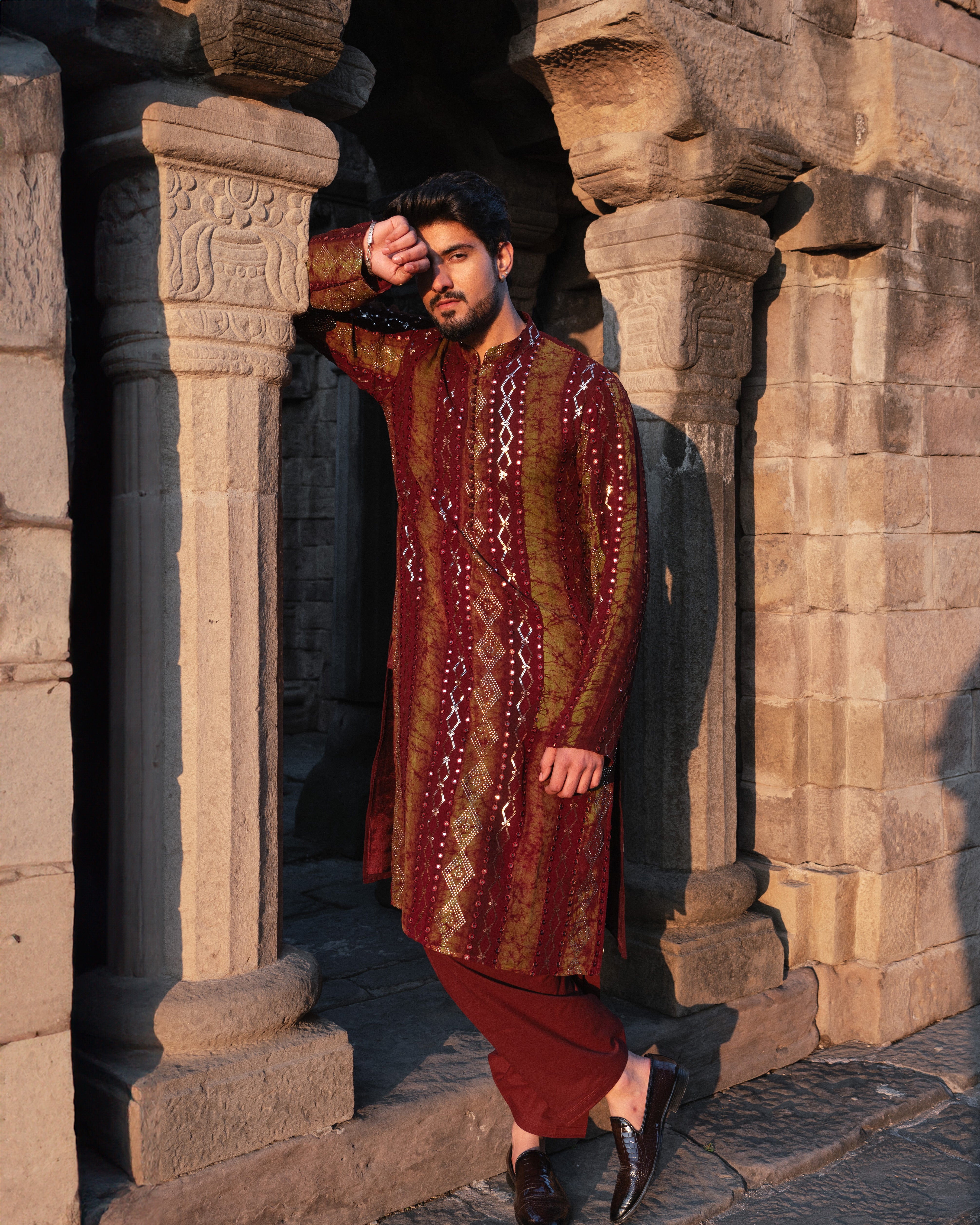 Rust Brown Kurta Pajama
