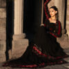 Black & Red Bandhani Anarkali Suit with Mirror Work