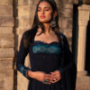 Designer Blue Bandhani Anarkali Suit with Mirror Work