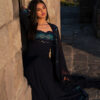Designer Blue Bandhani Anarkali Suit with Mirror Work