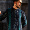 Designer Blue Bandhani Kurta Pajama Set with Mirror Work