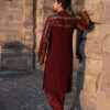 Mehendi Green & Rust Brown Bandhani Kurta Pajama Set