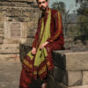 Mehendi Green & Rust Brown Bandhani Kurta Set with Dupatta