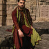 Mehendi Green & Rust Brown Bandhani Kurta Set with Dupatta