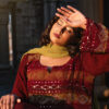 Mehendi Green & Rust Brown Bandhani Valima Suit with Dupatta