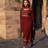 Mehendi Green & Rust Brown Bandhani Valima Suit with Dupatta