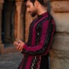 Pink & Black Bandhani Kurta Pajama Set