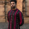 Pink & Black Bandhani Kurta Pajama Set