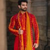 Yellow & Red Bandhani Kurta Set with Dupatta